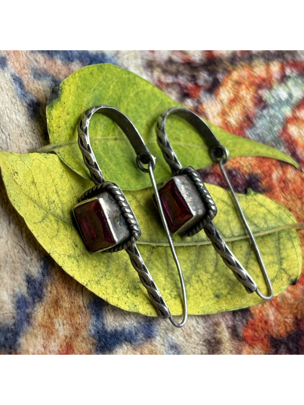 Vintage Sterling Silver Twisted Drop Earrings